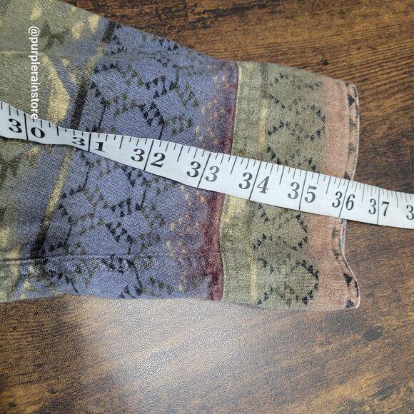 Vtg Cabela's Deerskin Soft Chamois Aztec Shirt 2XLT Pocket Outdoor Gorpcore Y2K - Picture 8 of 10